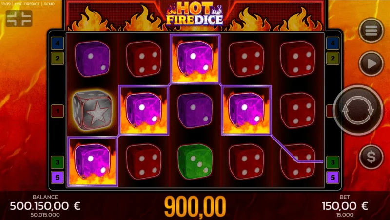 Hot Fire Dice базовая игра выигрыш