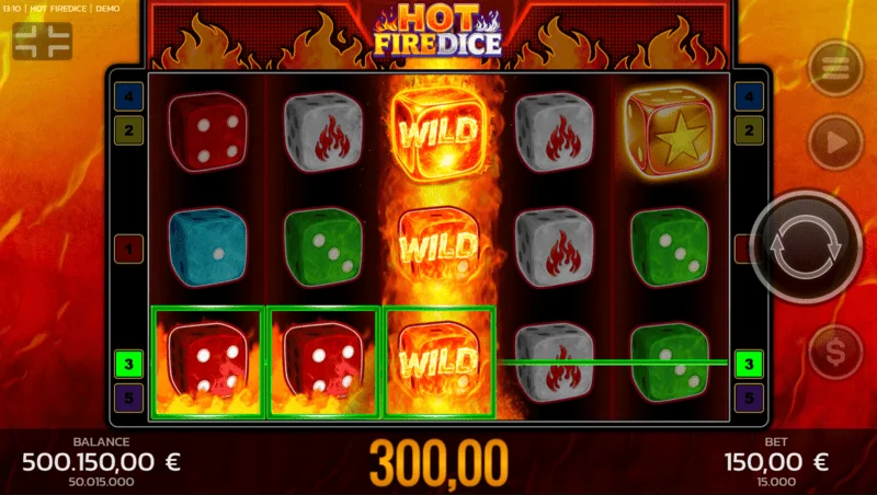 Hot Fire Dice вайлд выигрыш